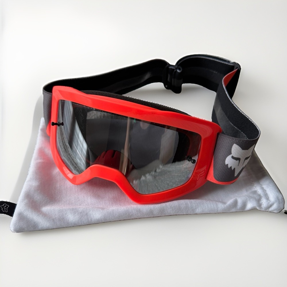 Fox Racing VLS Motocross Goggles Red Black Smoke Lens MX Dirt Bike ATV w/ Bag
